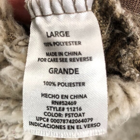 Grizzly Tan And White Heathered Sherpa 1/4 Zip Pullover - Picture 5 of 5